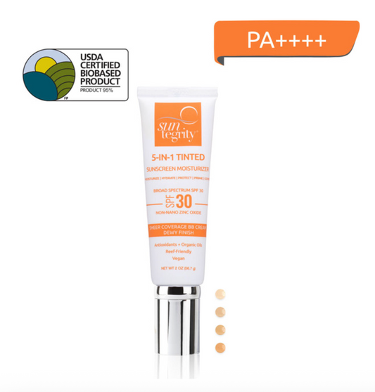 5-IN-1 Tinted Sunscreen Moisturizer Broad Spectrum SPF 30- Shade LIGHT
